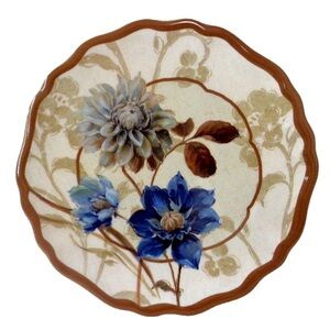 Keller Charles 6 Blue Note Melamine Hors D' Oeuvre Plates 5.9 Inches in Diameter